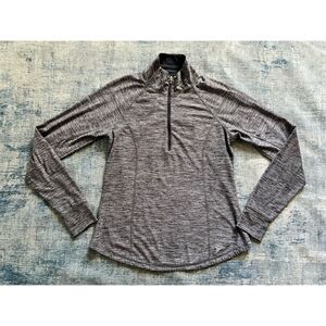 Old Navy Active Space Dye Gray Semi Fitted 1/4 Zip Pullover Women's Medium